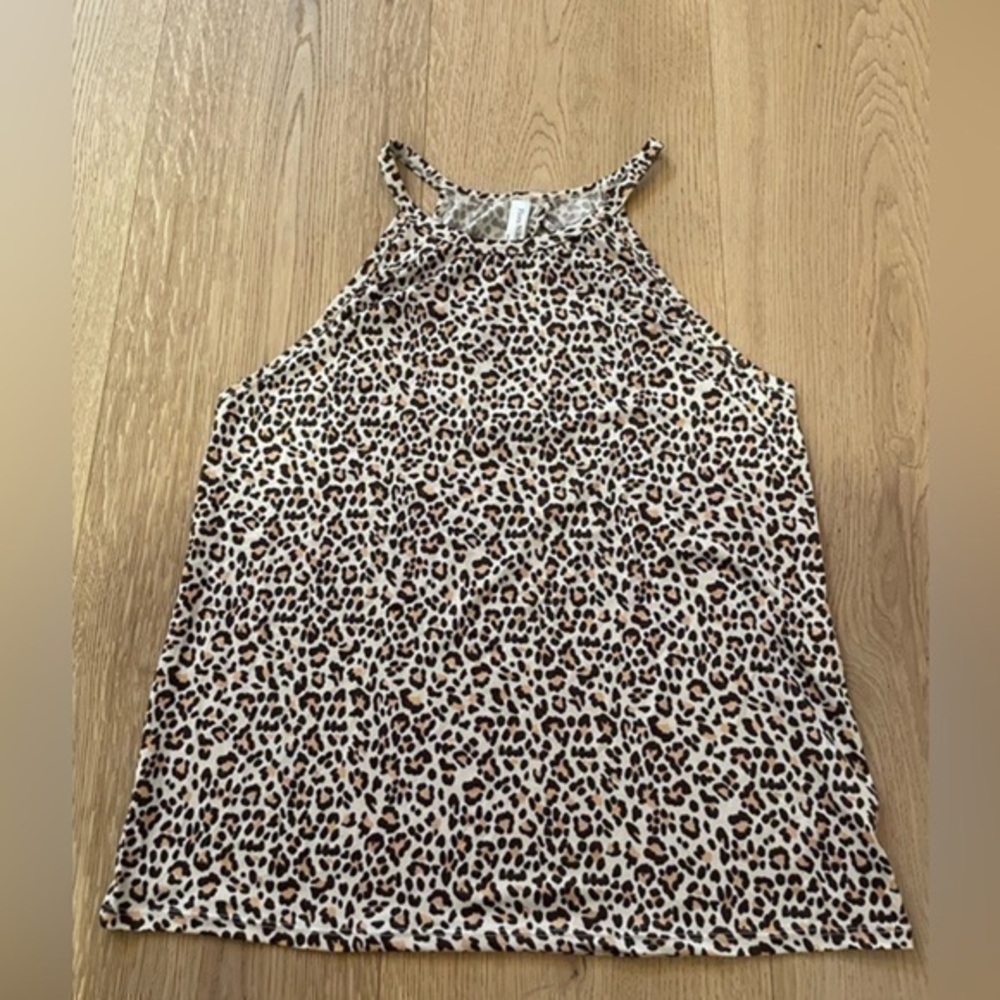 Flora Nikrooz Leopard Print Cami Pajama Tank Top Medium